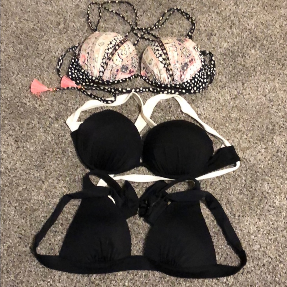 VICTORIAS SECRET swim suit tops. Set of 3